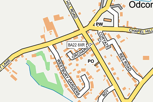 BA22 8XR map - OS OpenMap – Local (Ordnance Survey)