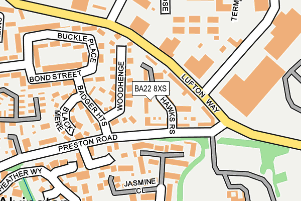 BA22 8XS map - OS OpenMap – Local (Ordnance Survey)
