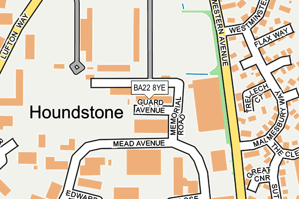 BA22 8YE map - OS OpenMap – Local (Ordnance Survey)