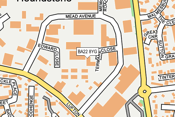 BA22 8YG map - OS OpenMap – Local (Ordnance Survey)