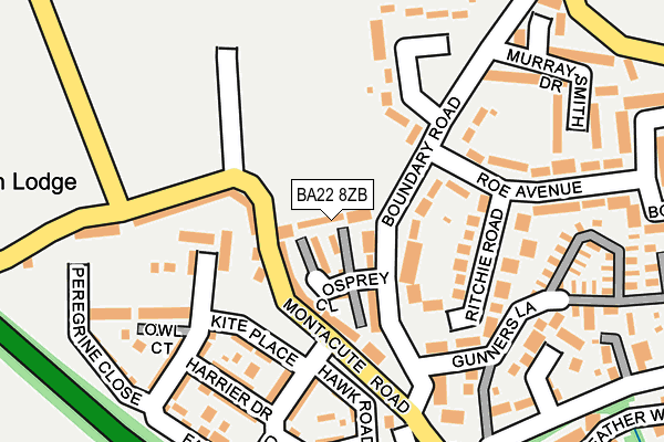 BA22 8ZB map - OS OpenMap – Local (Ordnance Survey)