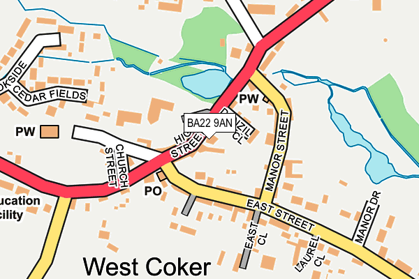 Map of WEST COKER GARAGE LIMITED at local scale