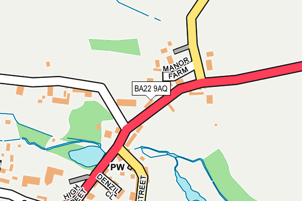 BA22 9AQ map - OS OpenMap – Local (Ordnance Survey)