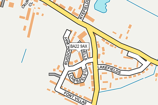 BA22 9AX map - OS OpenMap – Local (Ordnance Survey)