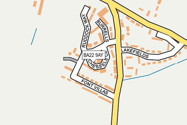 BA22 9AY map - OS OpenMap – Local (Ordnance Survey)