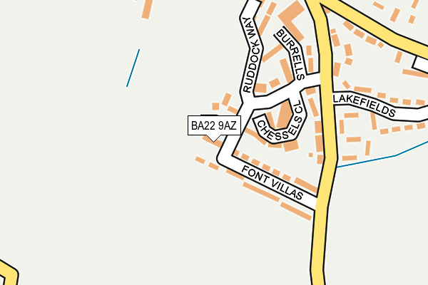 BA22 9AZ map - OS OpenMap – Local (Ordnance Survey)