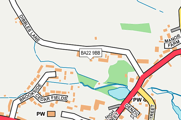 BA22 9BB map - OS OpenMap – Local (Ordnance Survey)