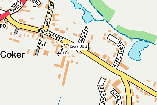 BA22 9BG map - OS OpenMap – Local (Ordnance Survey)