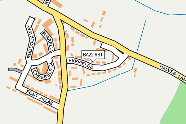 BA22 9BT map - OS OpenMap – Local (Ordnance Survey)