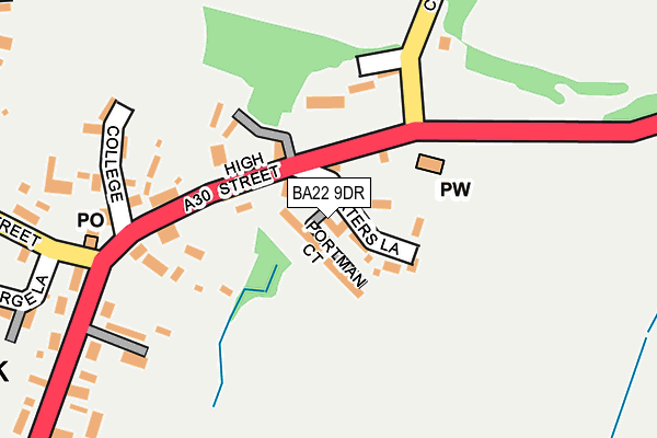 BA22 9DR map - OS OpenMap – Local (Ordnance Survey)