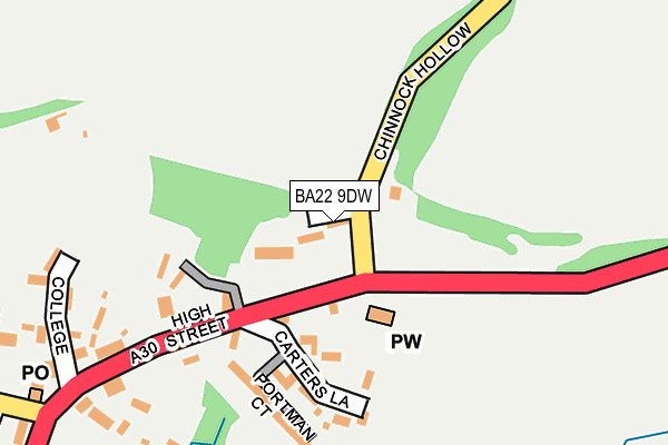BA22 9DW map - OS OpenMap – Local (Ordnance Survey)
