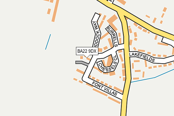 BA22 9DX map - OS OpenMap – Local (Ordnance Survey)