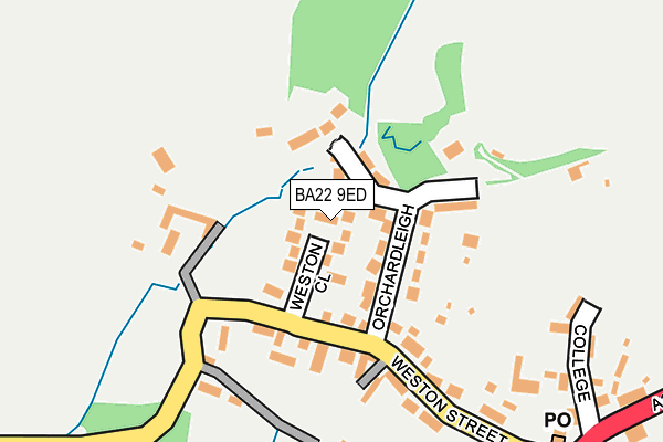 BA22 9ED map - OS OpenMap – Local (Ordnance Survey)