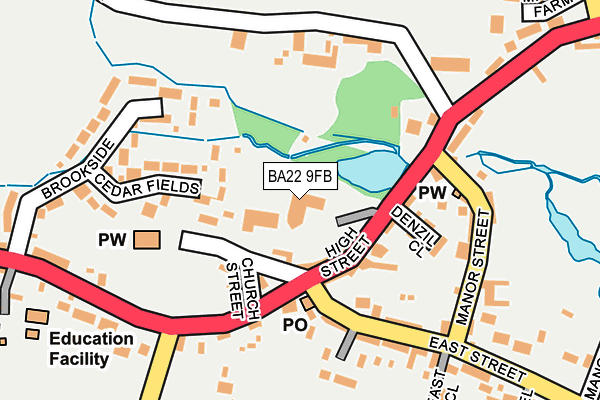 BA22 9FB map - OS OpenMap – Local (Ordnance Survey)