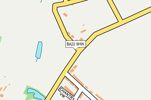 BA22 9HW map - OS OpenMap – Local (Ordnance Survey)