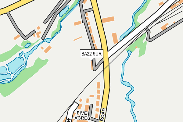 BA22 9UR map - OS OpenMap – Local (Ordnance Survey)