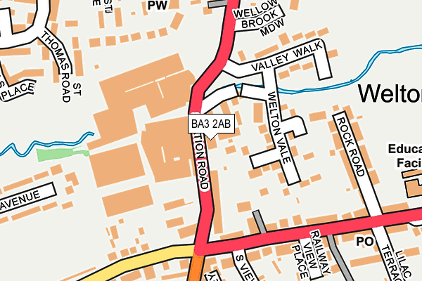 BA3 2AB map - OS OpenMap – Local (Ordnance Survey)