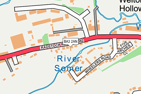 BA3 2AN map - OS OpenMap – Local (Ordnance Survey)