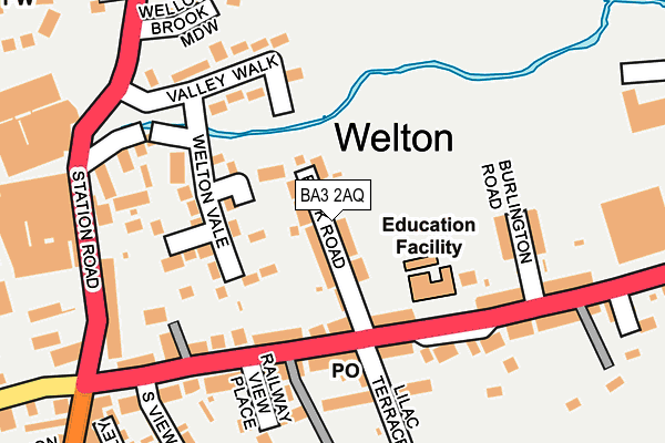 BA3 2AQ map - OS OpenMap – Local (Ordnance Survey)