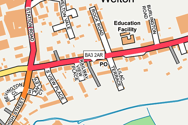 BA3 2AR map - OS OpenMap – Local (Ordnance Survey)