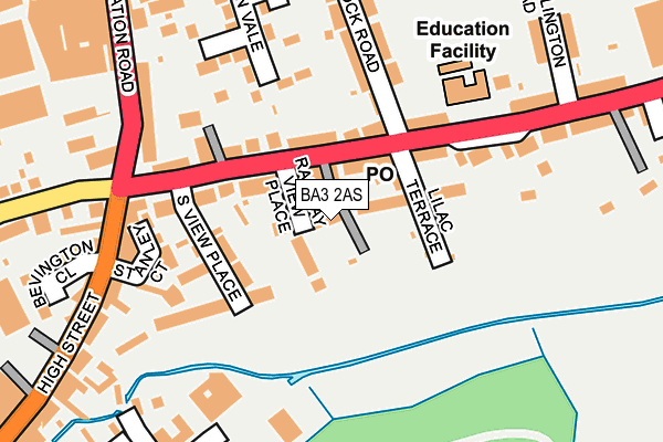 BA3 2AS map - OS OpenMap – Local (Ordnance Survey)