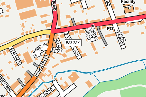 BA3 2AX map - OS OpenMap – Local (Ordnance Survey)