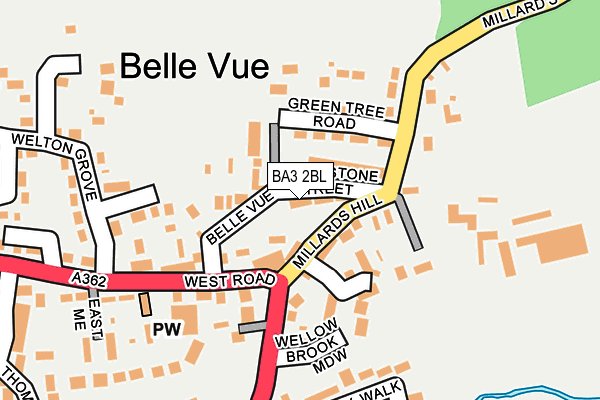 BA3 2BL map - OS OpenMap – Local (Ordnance Survey)