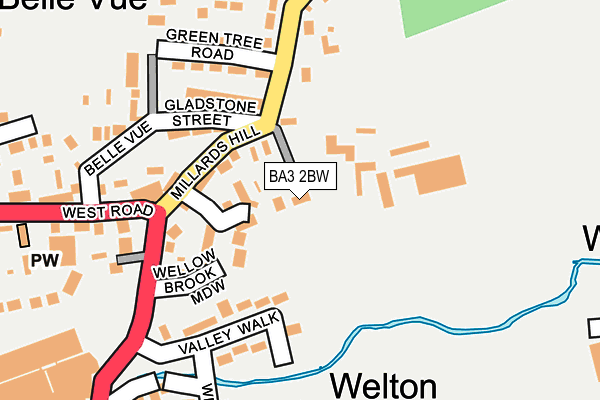 BA3 2BW map - OS OpenMap – Local (Ordnance Survey)