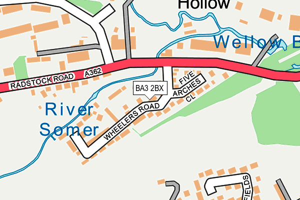 BA3 2BX map - OS OpenMap – Local (Ordnance Survey)