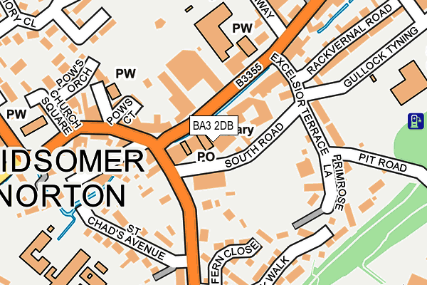 BA3 2DB map - OS OpenMap – Local (Ordnance Survey)