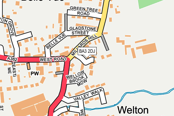 BA3 2DJ map - OS OpenMap – Local (Ordnance Survey)