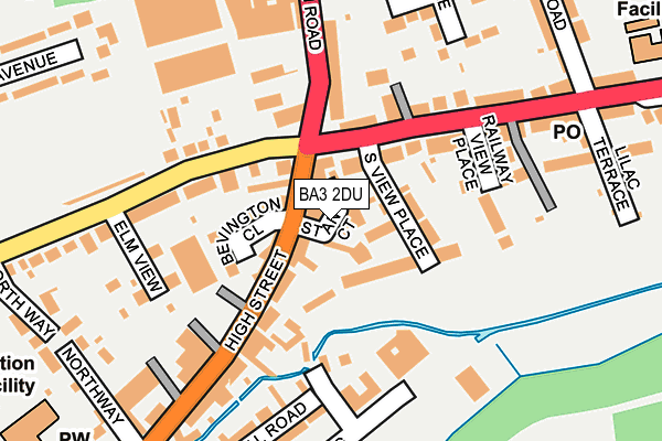 BA3 2DU map - OS OpenMap – Local (Ordnance Survey)