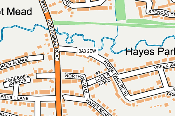 BA3 2EW map - OS OpenMap – Local (Ordnance Survey)