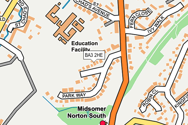 BA3 2HE map - OS OpenMap – Local (Ordnance Survey)