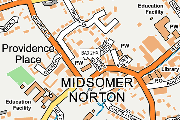 Map of MIDSOMER PRIORY LIMITED at local scale