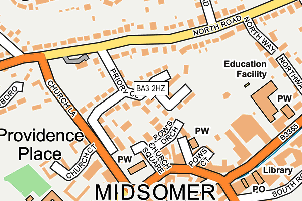 BA3 2HZ map - OS OpenMap – Local (Ordnance Survey)