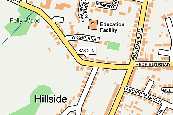 BA3 2LN map - OS OpenMap – Local (Ordnance Survey)