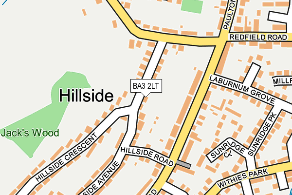 BA3 2LT map - OS OpenMap – Local (Ordnance Survey)