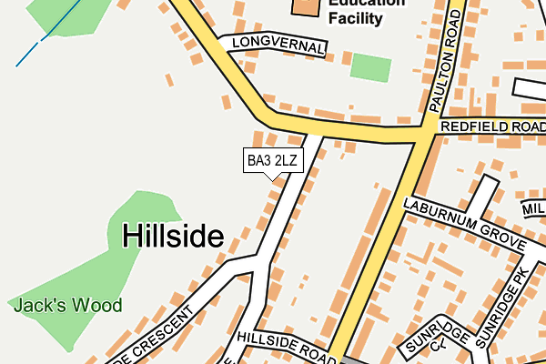 BA3 2LZ map - OS OpenMap – Local (Ordnance Survey)