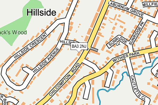 BA3 2NJ map - OS OpenMap – Local (Ordnance Survey)