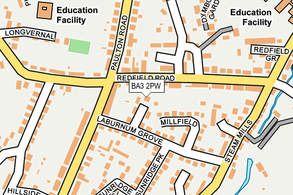 BA3 2PW map - OS OpenMap – Local (Ordnance Survey)