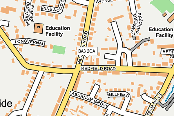 BA3 2QA map - OS OpenMap – Local (Ordnance Survey)