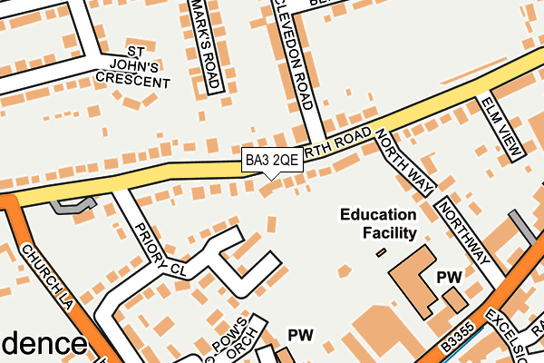 BA3 2QE map - OS OpenMap – Local (Ordnance Survey)