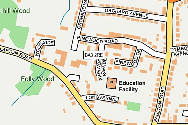 BA3 2RE map - OS OpenMap – Local (Ordnance Survey)