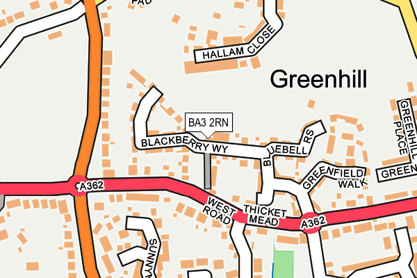 BA3 2RN map - OS OpenMap – Local (Ordnance Survey)