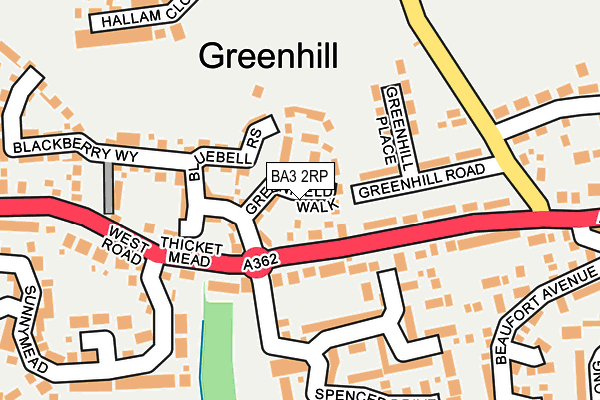 BA3 2RP map - OS OpenMap – Local (Ordnance Survey)