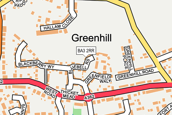 BA3 2RR map - OS OpenMap – Local (Ordnance Survey)