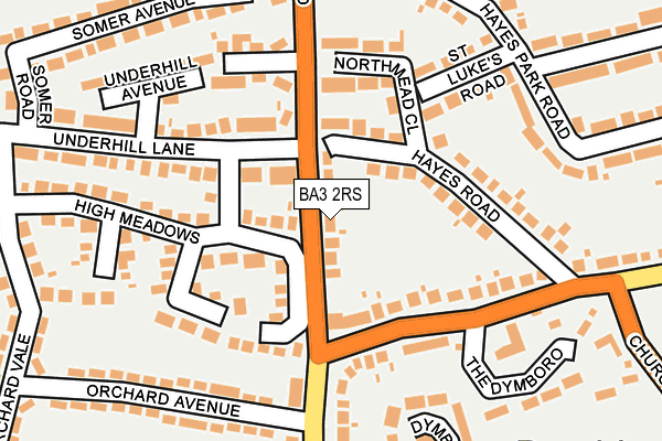 BA3 2RS map - OS OpenMap – Local (Ordnance Survey)