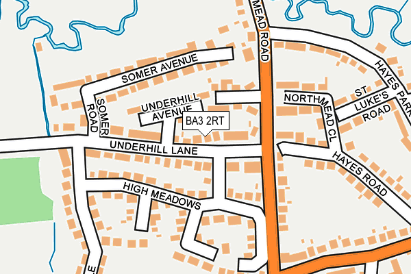 BA3 2RT map - OS OpenMap – Local (Ordnance Survey)