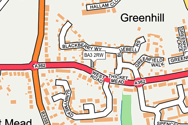 BA3 2RW map - OS OpenMap – Local (Ordnance Survey)